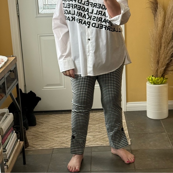 Up! Black and white pull on spring/summer/fall pants. NWOT - Picture 4 of 5